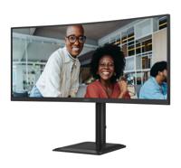AOC WQHD CU34E4CV 34 inch monitor, 120 Hz, VA, 4 ms, adaptieve synchronisatie, HDR Ready/HDR10, luidsprekerinstelling, luidspreker (3440 x 1440, 2 x HDMI 2.0-poorten, 1 x DP 1.4, USB-hub) zwart - thumbnail