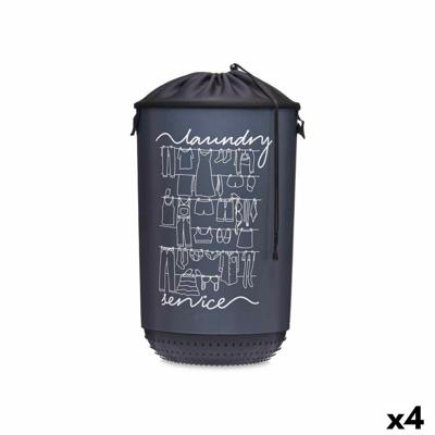 Wasmand Kipit Laundry Sevice Donkerblauw Stof Plastic 40 L 34 x 52,5 x 34 cm (4 Stuks)