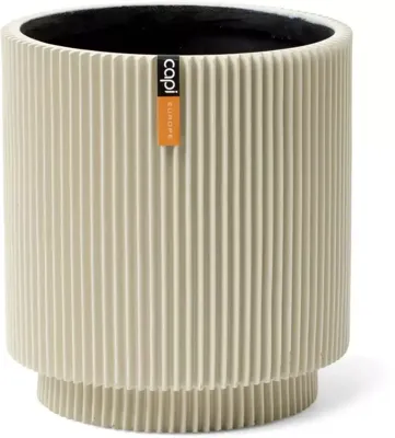 Capi nature groove cilinder bloempot 19x21 cm beige