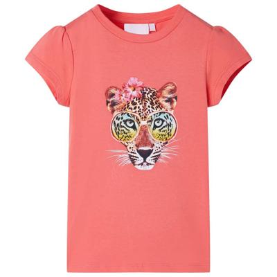 Kindershirt 104 koraalkleurig Kindershirt 104 koraalkleurig