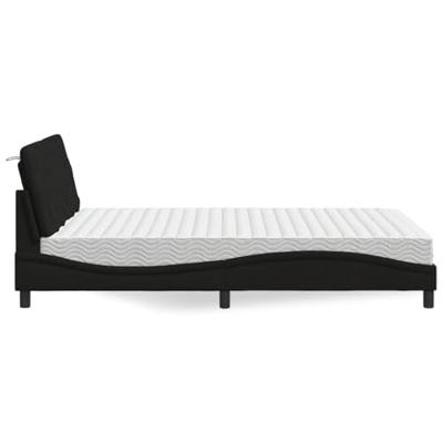 Bed met matras stof zwart 140x200 cm
