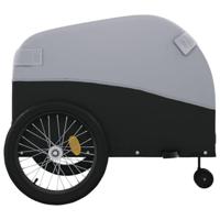 Fietstrailer 45 kg ijzer zwart en grijs - thumbnail