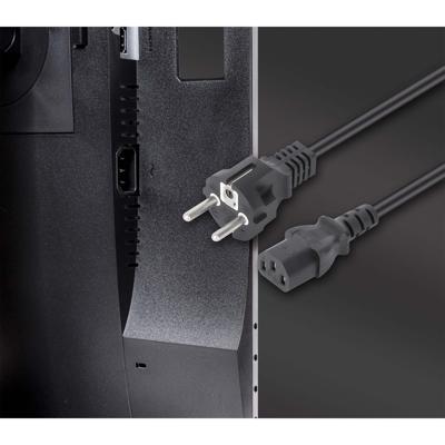 Manhattan Stroom Aansluitkabel [1x Apparaatstekker, male C13 - 1x Randaarde stekker] 5 m Zwart