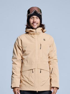 Poederbaas Ski-jas Heren Freeride 3L Hardshell Warm Sand-S