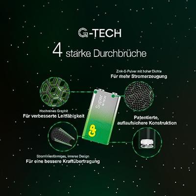 GP Super alkaline 9v batterij 1pk - thumbnail