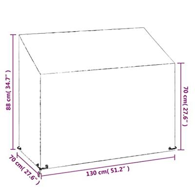Tuinbankhoes met 8 oogjes 130x70x70/88 cm polyetheen