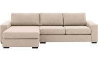 Goossens Hoekbank Lucca Met Chaise Longue wit, stof, 2,5-zits, stijlvol landelijk met chaise longue links - thumbnail
