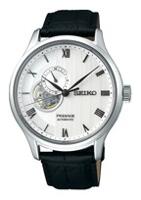 Horlogeband Seiko SSA379J1 / 4R39-00W0 Leder Zwart 20mm - thumbnail