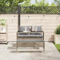 3-delige Tuinset met kussens poly rattan beige - thumbnail