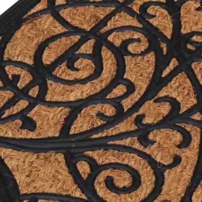 VidaXL Deurmat halfrond 45x75 cm rubber en kokosvezel