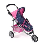Poppenwagen Jogger Lola - Vlinders Navy Roze - thumbnail