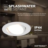 Set van 3 Malta LED inbouwspots - 5 Watt 400 lumen - 2700K warm wit - Dimbaar - Rond - Kantelbaar - IP44 waterdicht - Wit - Incl. Quick Connector box - thumbnail