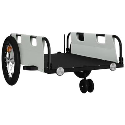 VidaXL Fietstrailer oxford stof en ijzer grijs