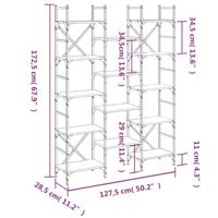 Boekenkast 127,5x28,5x172,5 cm bewerkt hout bruineikenkleurig - thumbnail