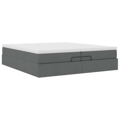 Ottoman bed met matrassen 200x200cm stof donkergrijs
