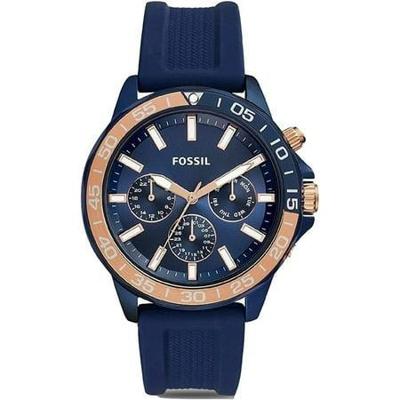 Fossil Bannon multifunctioneel blauw siliconen horloge BQ2498
