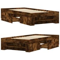 Bedframe zonder matras hout gerookt eikenkleurig 90x200 cm - thumbnail