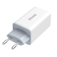 SAVIO LA-07 GaN 65W netvoeding oplader, USB, QC4.0+, PD 3.0, Wit - thumbnail
