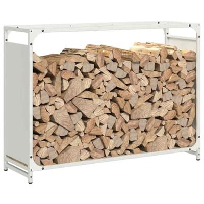 VidaXL Brandhoutrek 90x28x65 cm koudgewalst staal wit