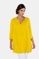 Ulla Popken Tuniek, crêpe, lang model, naadzakken, 3/4 mouwen  - Grote Maten - thumbnail