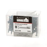 Blackline spaanplaatschroef [100x] - HCP - platkop - TX-20 - 4.0x40mm - thumbnail