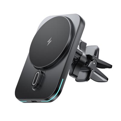 Telefoonhouder auto Ventilatie rooster - Magnetisch - Draadloos laden - 15 Watt Fast Charge - Geschikt voor MagSafe - GSM houder auto - 360° Rotatie - Zwart (PSQ2-CAR)