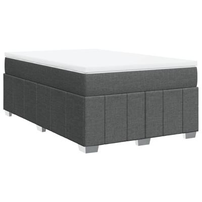 Boxspring met matras stof donkergrijs 120x200 cm