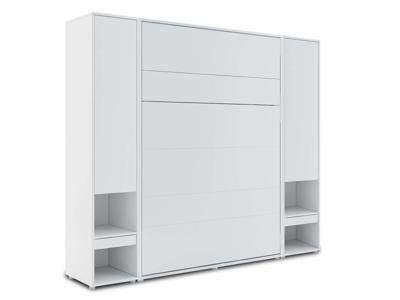 Opklapbed CONCEPTION PRO 140x200 cm mat wit (verticaal) met kasten Opklapbed CONCEPTION PRO 140x200 cm mat wit (verticaal) met kasten