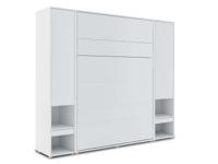 Opklapbed CONCEPTION PRO 140x200 cm mat wit (verticaal) met kasten - thumbnail