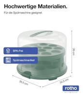 Rotho Fresh Taartdoos XL + Cupcake-Houders 35.5x34.5x26 cm Mistletoe Groen/Transparant - thumbnail