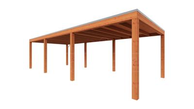 Trendhout Overkapping Palermo 890x370 cm- Plat dak- Hout- Trendhout