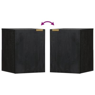 Badkamerwandkast 38x33x48 cm bewerkt hout zwart