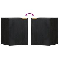 Badkamerwandkast 38x33x48 cm bewerkt hout zwart - thumbnail