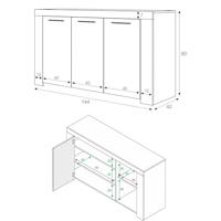 Kledingkast Delta - 3-deurs - wit/eiken - thumbnail