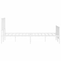 Bedframe met hoofd- en voeteneinde metaal wit 160x200 cm - thumbnail