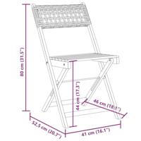 Bistrostoelen 2 st massief acaciahout en poly rattan grijs - thumbnail