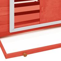 VidaXL Kippenhok 150x96x110 cm massief vurenhout rood en wit - thumbnail