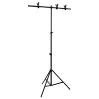 VidaXL Achtergrondstandaard t-vormig 91x60x(70-200) cm zwart - thumbnail