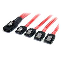 StarTech.com Serial ATA SCSI SAS kabel 1m - SFF-8087 naar 4x SATA met lipje - thumbnail