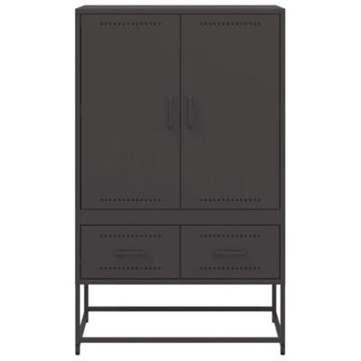 Hoge kast 68x39x111,5 cm koudgewalst staal zwart Hoge kast 68x39x111,5 cm koudgewalst staal zwart