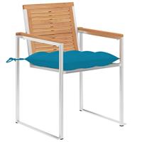 Tuinstoelen 8 st met kussens massief teakhout - thumbnail