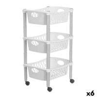 Groentetrolley Stefanplast Wit Plastic 40 x 29,5 x 68,5 cm (6 Stuks) - thumbnail