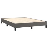 Boxspring met matras en LED kunstleer grijs 140x200 cm - thumbnail