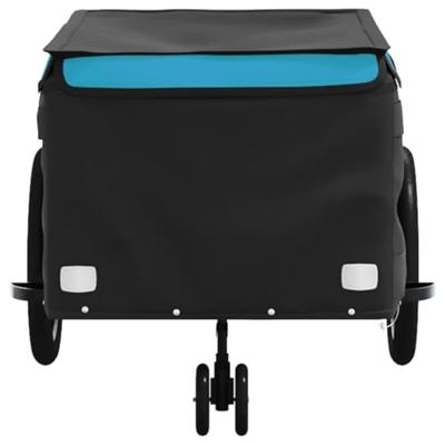 VidaXL Fietstrailer 45 kg ijzer zwart en blauw