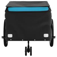 VidaXL Fietstrailer 45 kg ijzer zwart en blauw - thumbnail