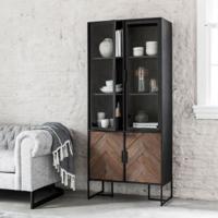 DTP Home Vitrinekast 'Criss Cross' Hout en staal, 185 x 80cm - thumbnail