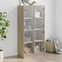 Hoge kast met deuren 68x37x142 cm bewerkt hout sonoma eiken - thumbnail