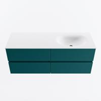 MONDIAZ VICA 130cm badmeubel onderkast Smag 4 lades. Wastafel MOON rechts zonder kraangat, kleur Talc. - thumbnail