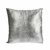 Sierkussen Krokodil 45x45cm Grijs - thumbnail
