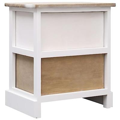 Nachtkastjes 2 st 38x28x45 cm paulowniahout wit en naturel Nachtkastjes 2 st 38x28x45 cm paulowniahout wit en naturel